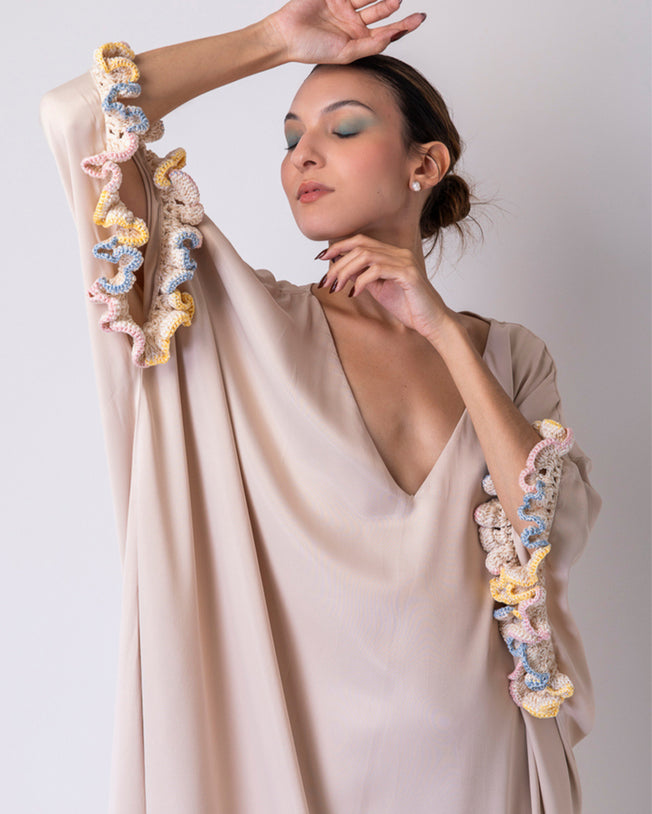 Redor Kaftan Dress - Latte Coffe