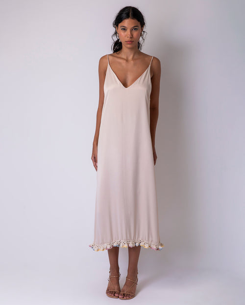 Redor Sleeveless Midi Dress - Latte Coffe