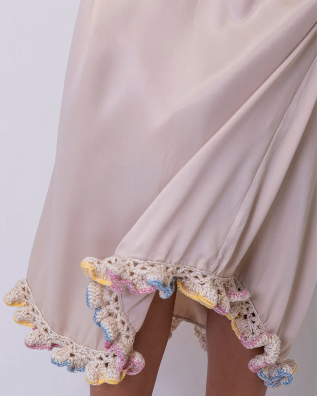 Redor Sleeveless Midi Dress - Latte Coffe