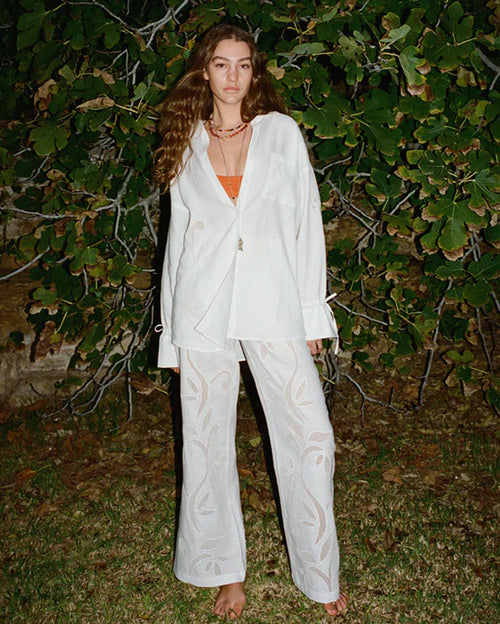 Riley Shirt and Sloane Pants Lotus Borderie Set