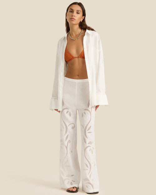 Riley Shirt and Sloane Pants Lotus Borderie Set