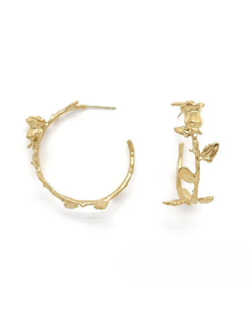 Rose Gold Round Open Hoop Earrings