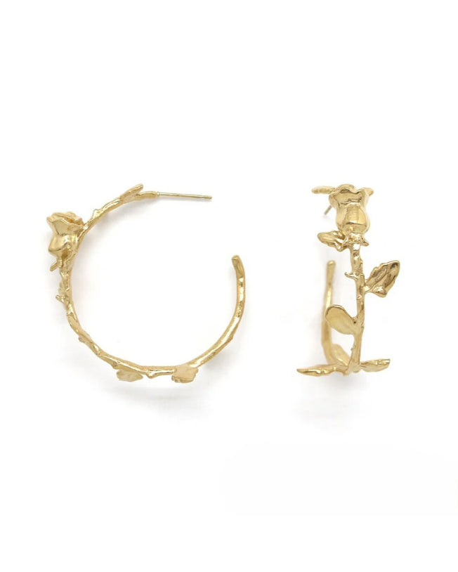 Rose Gold Round Open Hoop Earrings