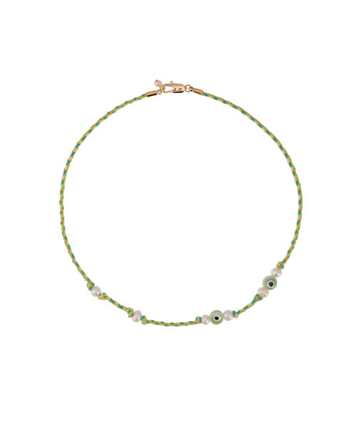 Santorini cord necklace green