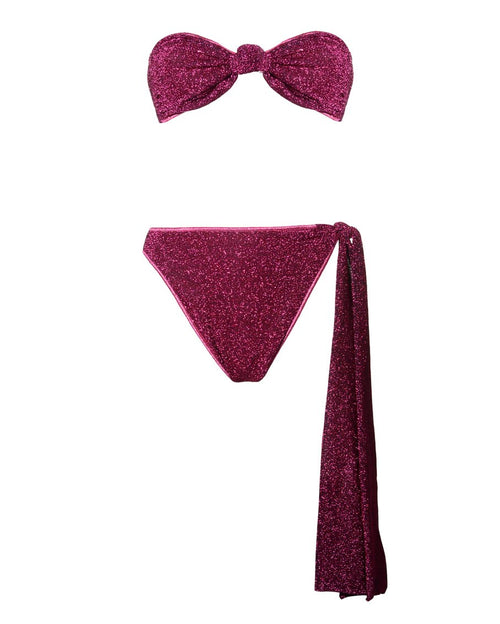 Lumiere knotted two piece dark fucsia