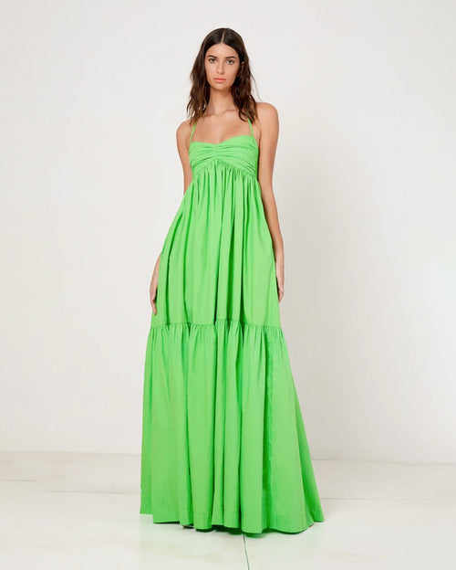 Sweetheart tiered maxi dress the hills green