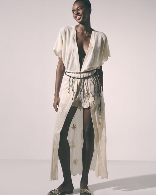 Sahara Maxi Kimono Ecru