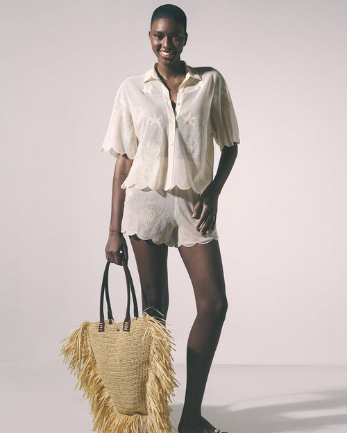 Sahara Shirt & Shorts Ecru Set