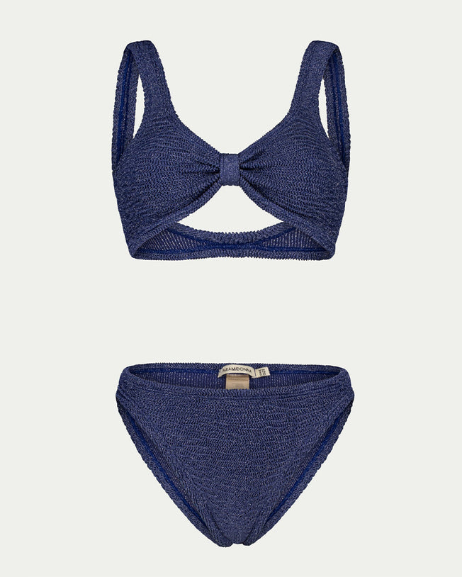 Salma Navy Lurex Bikini Set