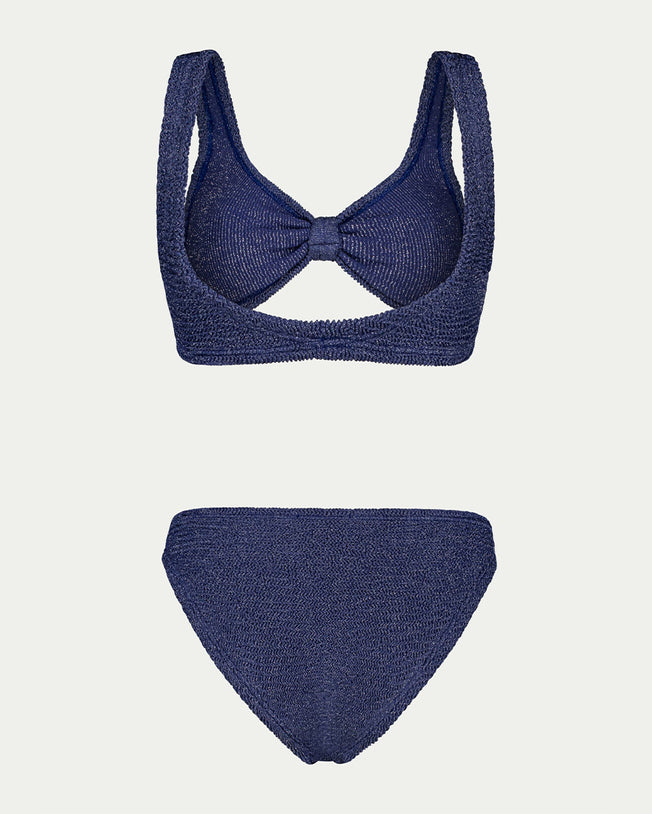 Salma Navy Lurex Bikini Set
