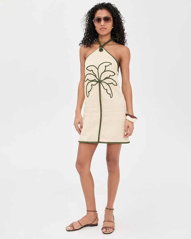 Sand Coconut Sleeveless Mini Dress