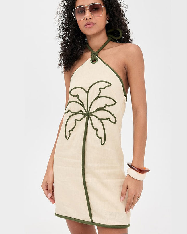 Sand Coconut Sleeveless Mini Dress
