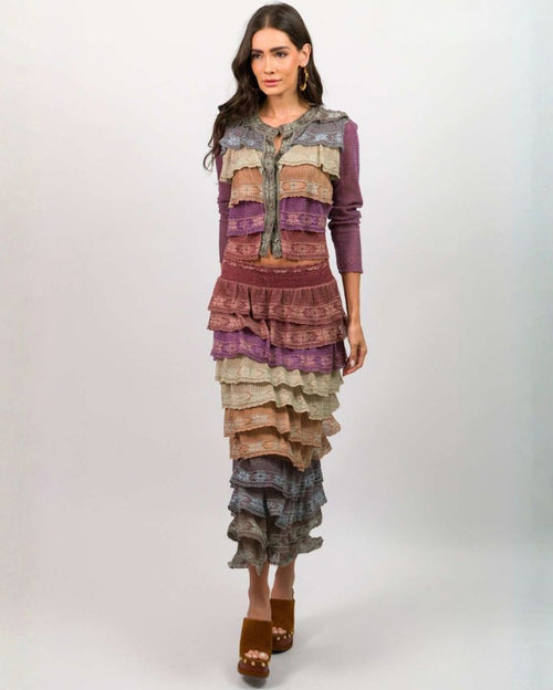 Sanla Elizabeth Short Cardigan & Maxi Skirt Set - Colored