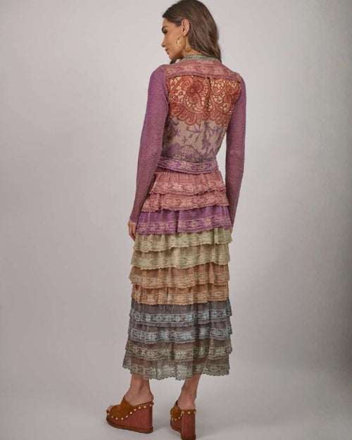 Sanla Elizabeth Short Cardigan & Maxi Skirt Set - Colored