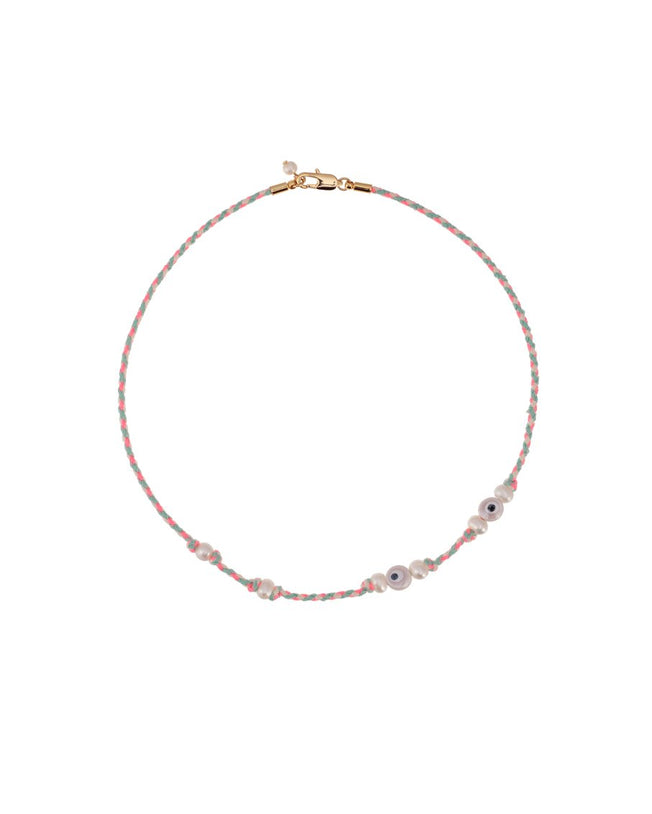Santorini cord necklace pink