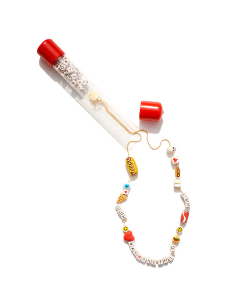 Say Anything DIY Necklace Kit-Snack Attack Gold Plated With Mixed-Media Charms