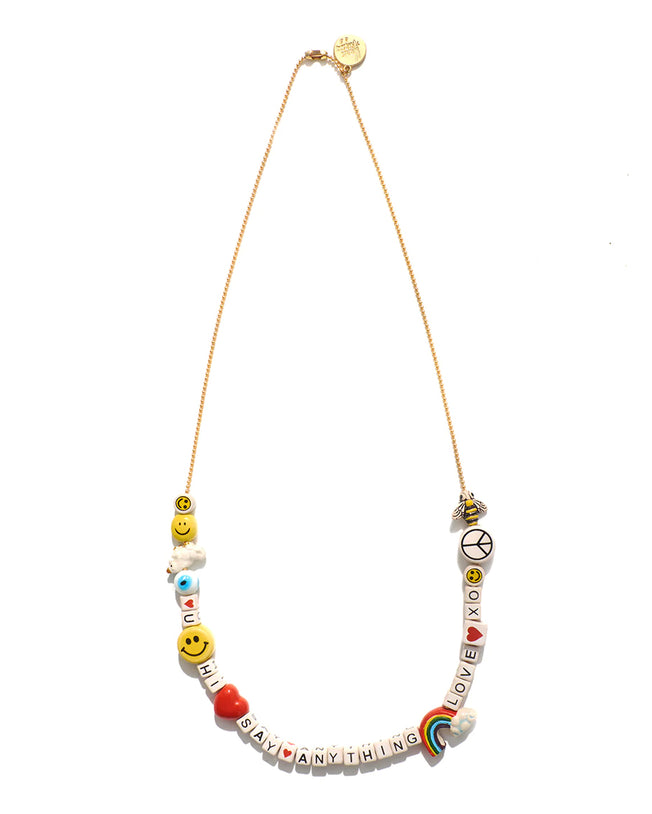 Say Anything DIY Necklace Kit-Rainbow Fantasy Gold Plated With Mixed-Media Charms