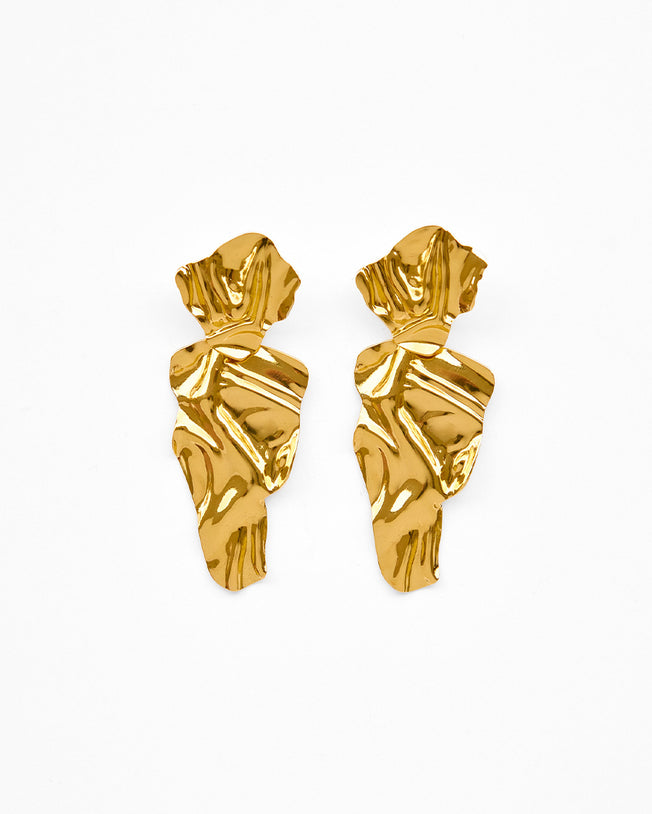 Sculpture Earrings Gold
