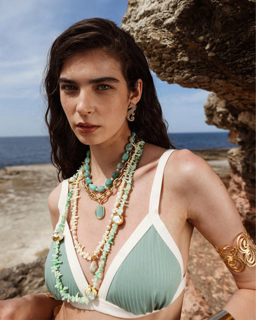 Seafoam Bloom Pearled Necklace
