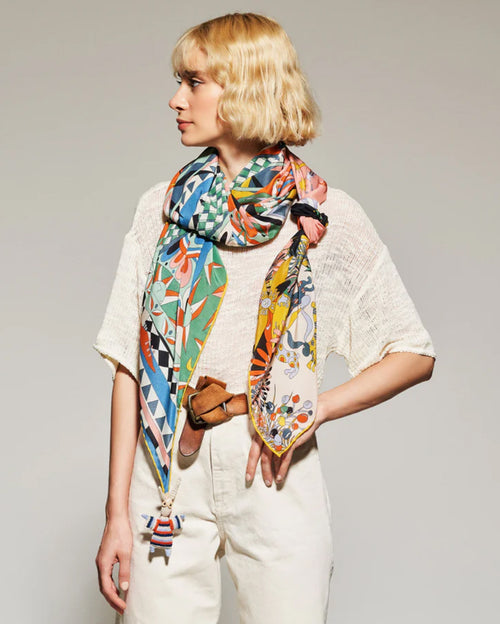 Seeking Hermit Printed Cotton Scarf 137cm