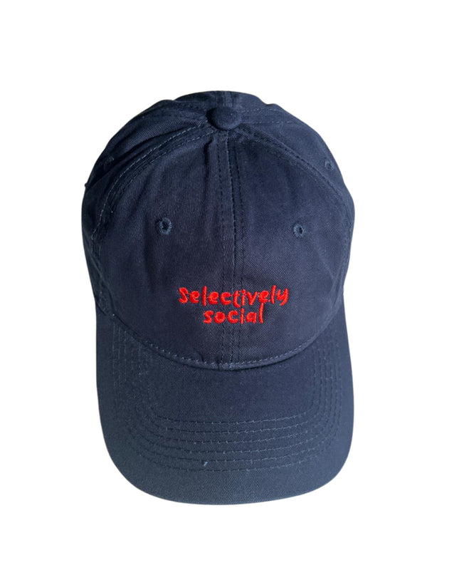 Cotton Cap With Embroidered Slogan - Selectively Social