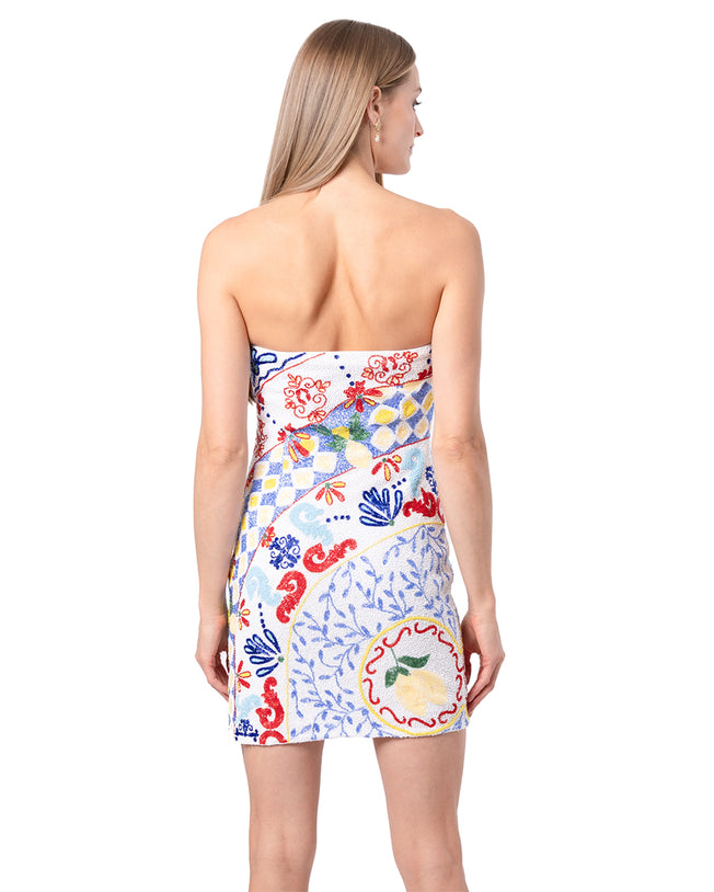 Senorita Hand-Beaded Embellished Short Dress - White