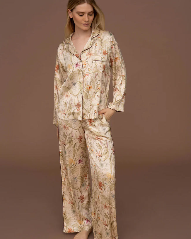 Serengetti Silk Longsleeve Shirt and Pants Pyjama Set