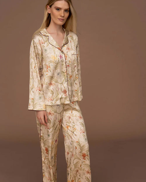 Serengetti Silk Longsleeve Shirt and Pants Pyjama Set