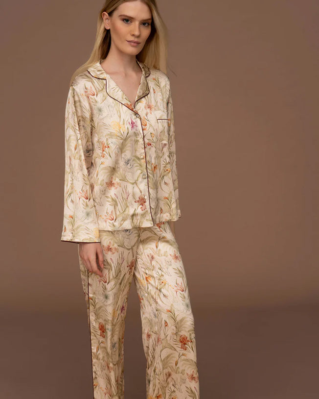 Serengetti Silk Longsleeve Shirt and Pants Pyjama Set