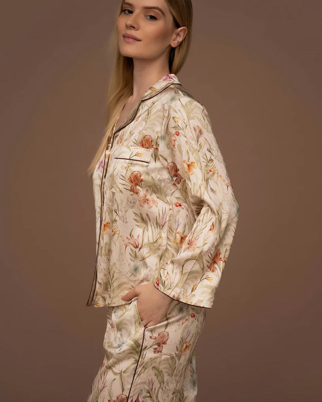 Serengetti Silk Longsleeve Shirt and Pants Pyjama Set