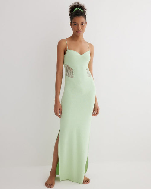 Sleeveless Knitted Dress in Mint