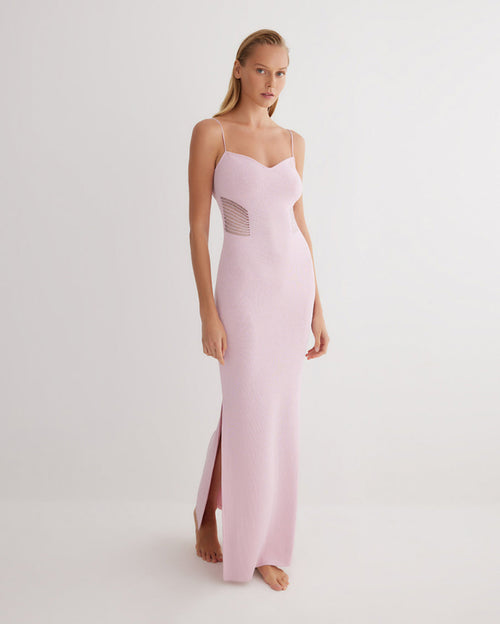 Sleeveless Knitted Dress in Pink