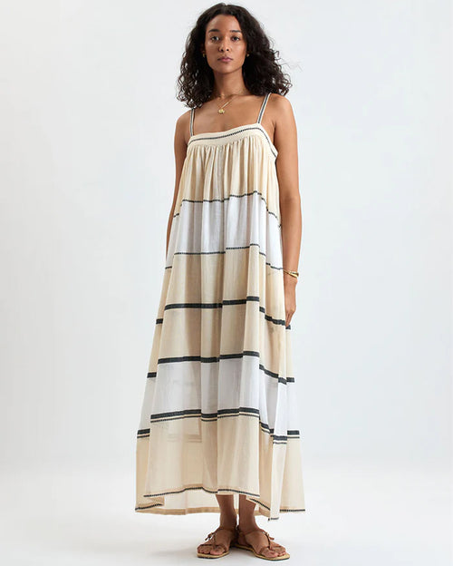 Eda Slip Long Dress Tomoca Cream