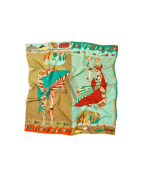 Song of the Deep Printed Silk Scarf 64cm