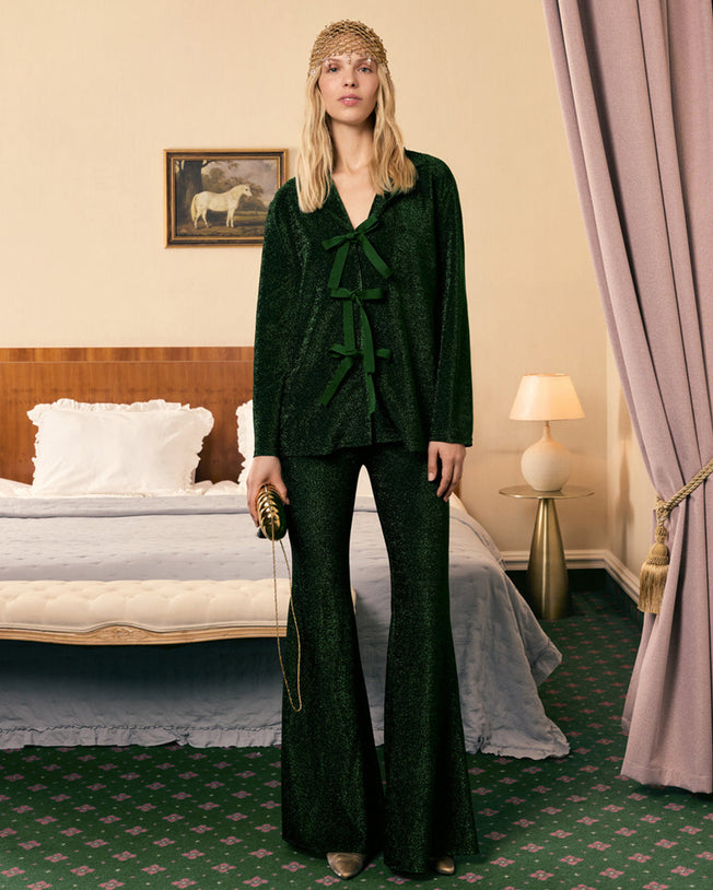 Stardust Lurex Lounge Suit in Green