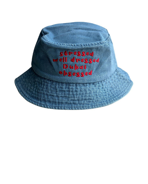 Stressed Well Dresses Dubai Obsessed - Denim Bucket Hat