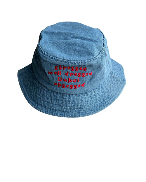 Stressed Well Dresses Dubai Obsessed - Denim Bucket Hat