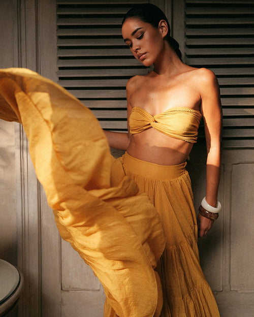 Suit California Amber Top and Skirt Yellow