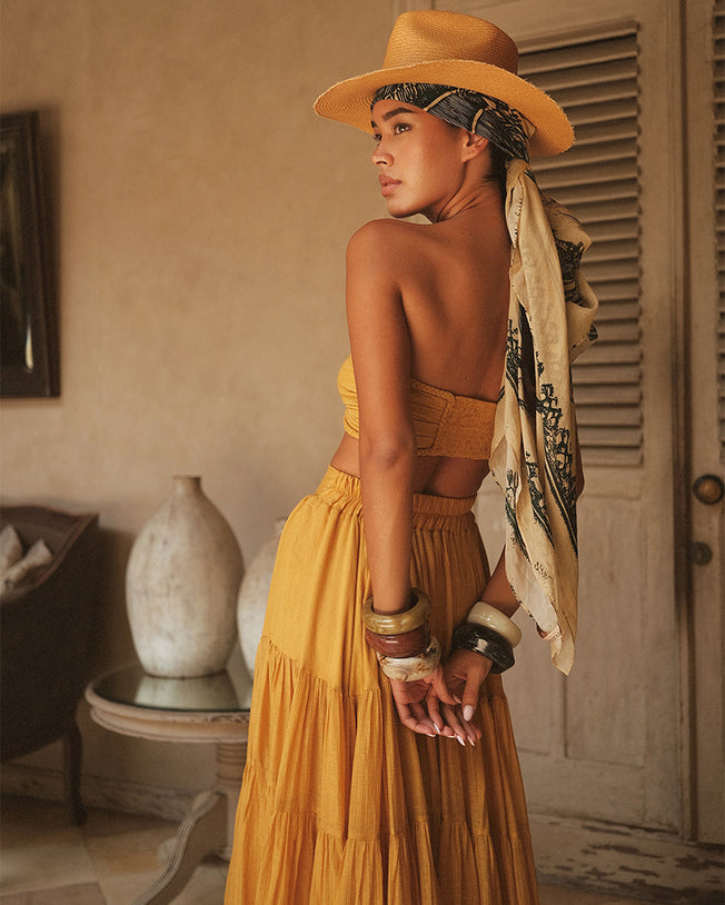 Suit California Amber Top and Skirt Yellow