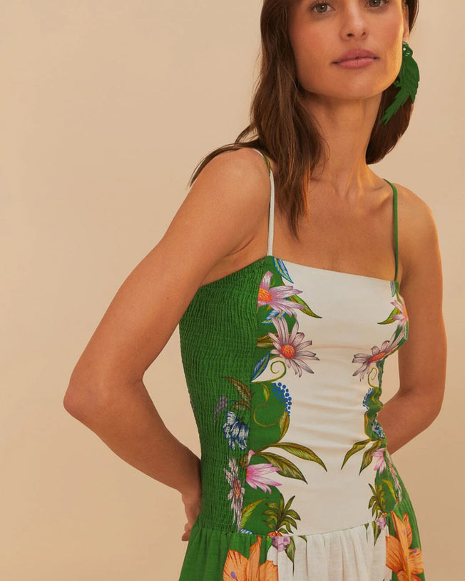 Sweet Bloom Dreamscape Off-White Midi Dress