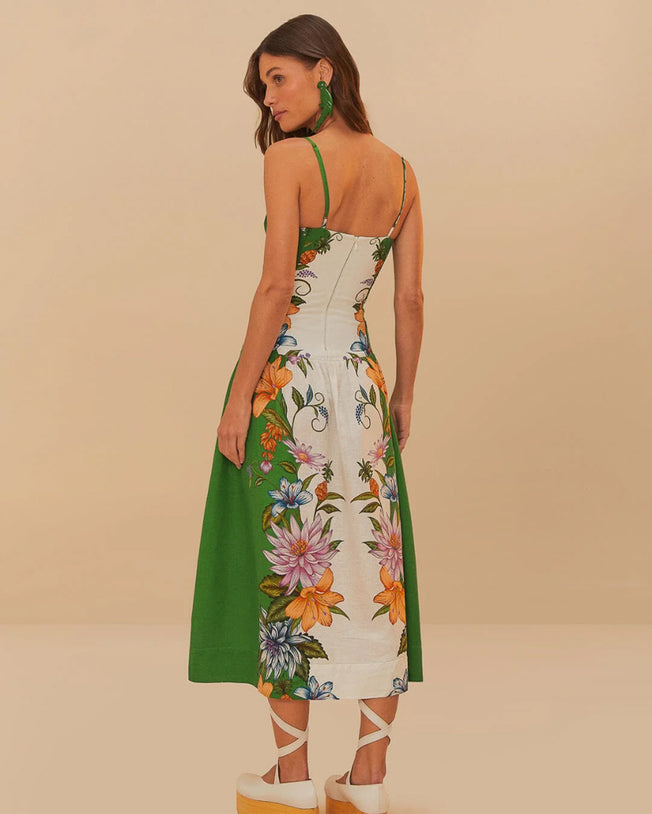 Sweet Bloom Dreamscape Off-White Midi Dress