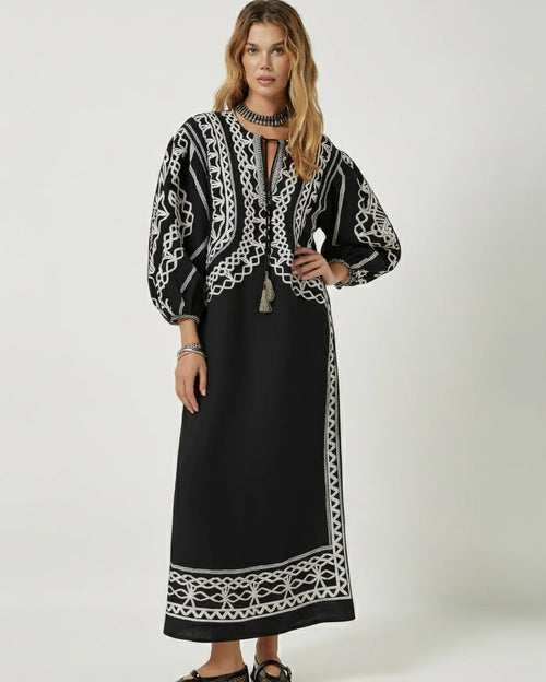 Tahara Maxi Kaftan Onyx Black