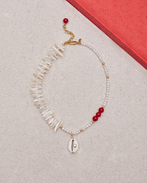 Necklace red quartz