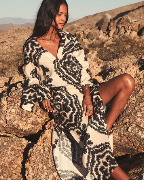 Theodora Column Maxi Dress Niku Cream