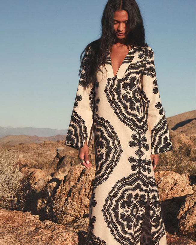 Theodora Column Maxi Dress Niku Cream