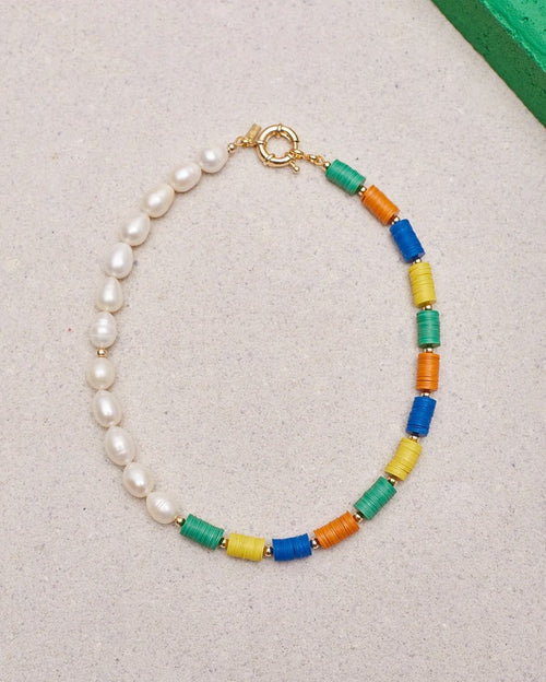 African Disk Beads and Baroque Pearl Necklace