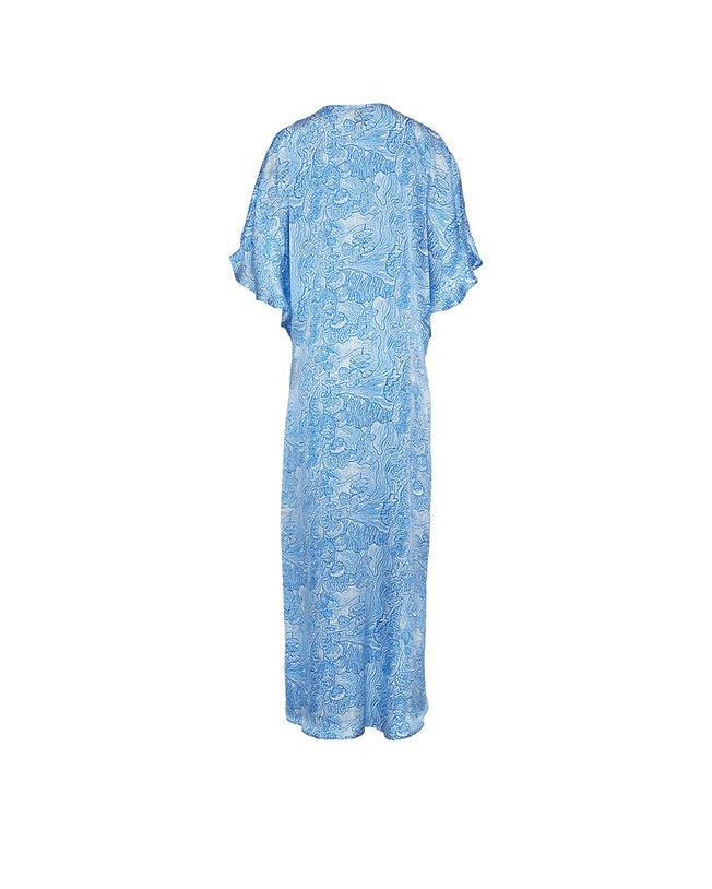 The Penelope Tunic in Coral Reef Ocean Blue Silk