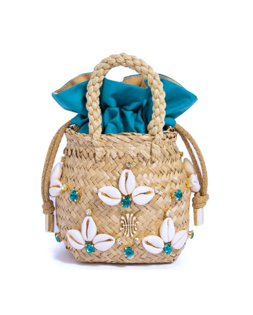 Tiny Cotton Bud Bag - Blue Palladio