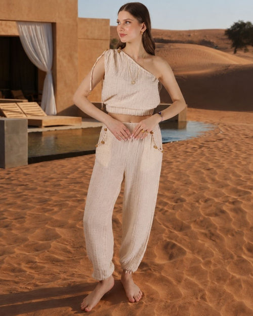 Topkapi Blouse and Trousers - Sand Beige