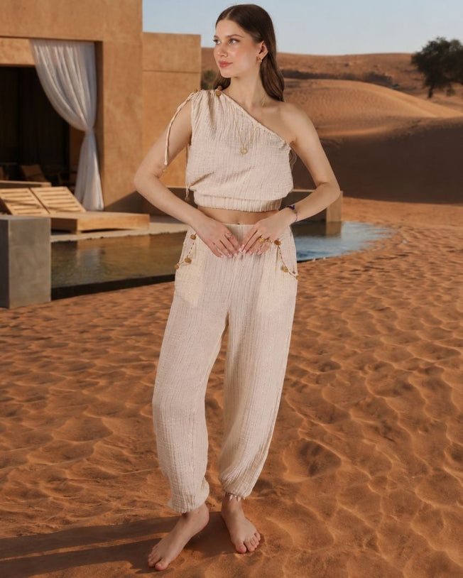 Topkapi Blouse and Trousers - Sand Beige
